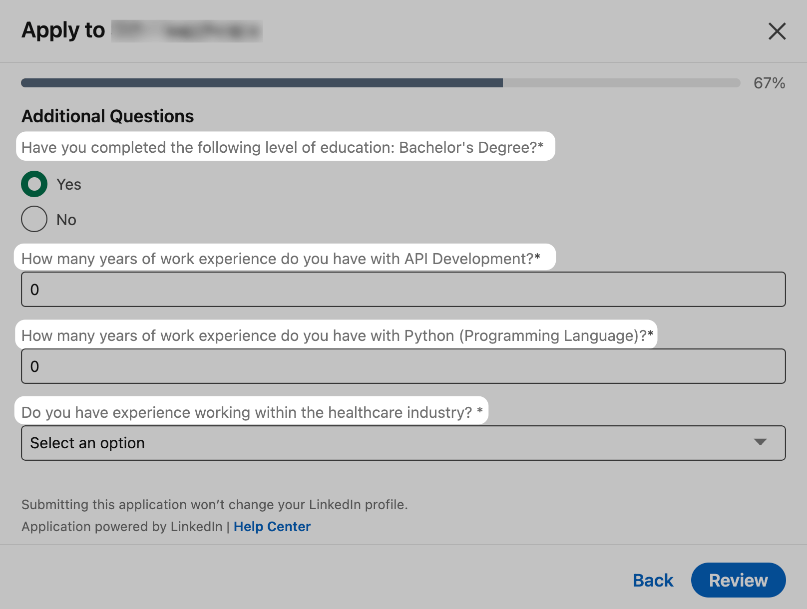 Knockout questions in ATS